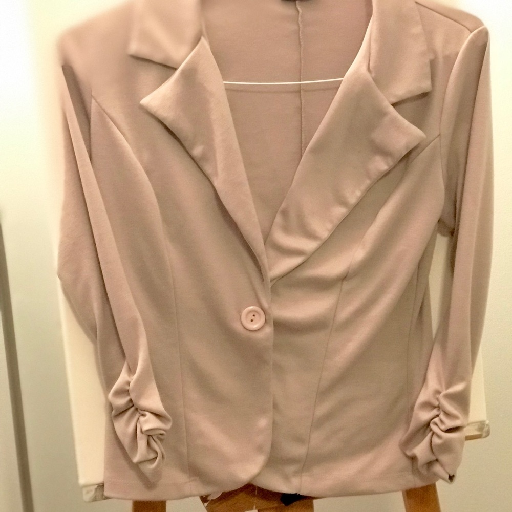 Beige jersey blazer